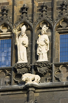 Statues on the Old Town Bridge Tower, Prague, Capital city of Czech, UNESCO World Heritage Site Statues on the Old Town Bridge Tower, Prague, Capital city of Czech, UNESCO World Heritage Site