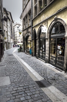 Street scene in old town Vieux Lyon, France (UNESCO World Heritage Site) Street scene in old town Vieux Lyon, France (UNESCO World Heritage Site)