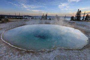 Sunrise over Yellowstone Lake. West Thumb Geyser Basin. Yellowstone National Park Sunrise over Yellowstone Lake. West Thumb Geyser Basin. Yellowstone National Park
