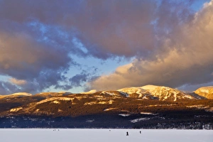 Sunset clouds over Big Mountain from Whitefish Lake State Park in Whitefish, Montana, USA Sunset clouds over Big Mountain from Whitefish Lake State Park in Whitefish, Montana, USA