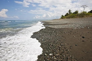 Surf rolls in on a pristine tropical beach with in Corcovado National Park, Costa Rica Surf rolls in on a pristine tropical beach with in Corcovado National Park, Costa Rica