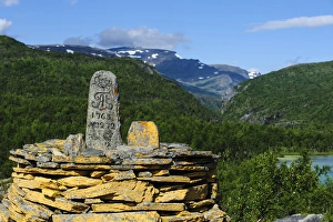 Sweden, Norrbotten. Border marker No. 272, between Sweden and Norway Sweden, Norrbotten. Border marker No. 272, between Sweden and Norway