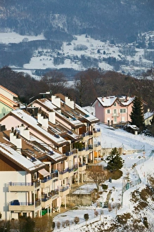 SWITZERLAND-(Vaud)-Swiss Riviera-JONGNY:Hill Town above VEVEY / Winter Shore of Lake SWITZERLAND-(Vaud)-Swiss Riviera-JONGNY:Hill Town above VEVEY / Winter Shore of Lake