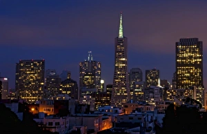 Taken from Coit Tower on Telegraph Hill, the city lights of San Francisco, California Taken from Coit Tower on Telegraph Hill, the city lights of San Francisco, California