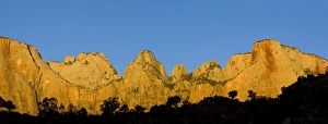 Towers of the Virgin at sunrise in Zion National Park in Utah Towers of the Virgin at sunrise in Zion National Park in Utah