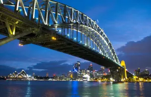 Twilight night exposure of color and great light of Famous Opera House and Harbour Twilight night exposure of color and great light of Famous Opera House and Harbour