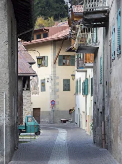 Typical old town houses dating back to the middle ages. Predazzo in valley Val di Fiemme Typical old town houses dating back to the middle ages. Predazzo in valley Val di Fiemme