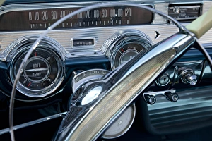 United States, Washington, Kirkland, dashboard at classic car show United States, Washington, Kirkland, dashboard at classic car show