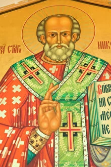 Color Image Gallery: USA-ALASKA-KENAI PENINSULA-NIKOLAEVSK: Russian Orthodox Church Icon in Old Believer