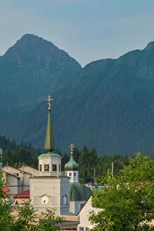 USA, Alaska, Sitka. St. Michael's Russian Orthodox Cathedral in town