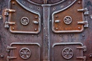 USA, California, Bodie. Close-up of old boiler doors USA, California, Bodie. Close-up of old boiler doors