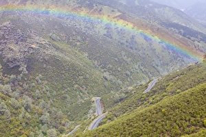 USA, California, Hell Hollow. Rainbow over Highway 49 USA, California, Hell Hollow. Rainbow over Highway 49