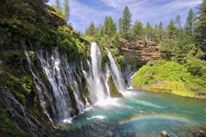 USA, California, McArthur-Burney Falls Memorial State Park. Burney Falls along Burney Creek with additional water USA, California, McArthur-Burney Falls Memorial State Park. Burney Falls along Burney Creek with additional water