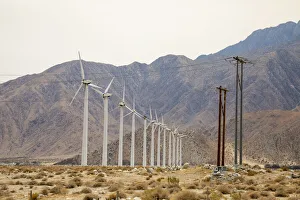 USA, California, Palm Springs. Wind farm turbines USA, California, Palm Springs. Wind farm turbines