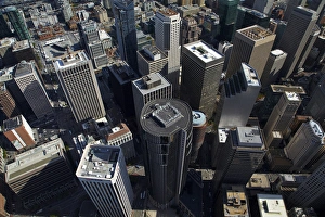 USA, California, San Francisco - Looking down onto skyscrapers, Market Street, in USA, California, San Francisco - Looking down onto skyscrapers, Market Street, in