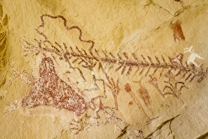 USA, Colorado. Pictographs in Canyon Pintado National Historic District. Credit as USA, Colorado. Pictographs in Canyon Pintado National Historic District. Credit as