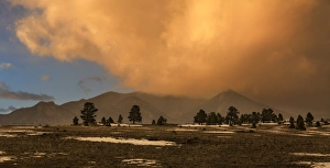 USA, Colorado, South Park. A cloudy winter sunset USA, Colorado, South Park. A cloudy winter sunset