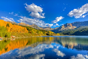 USA, Colorado, Telluride, Trout Lake. Fall sunset on lake USA, Colorado, Telluride, Trout Lake. Fall sunset on lake
