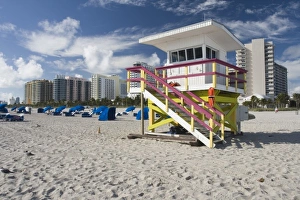 USA, Florida, Miami Beach: South Beach, Miami Beach Lifeguard Tower USA, Florida, Miami Beach: South Beach, Miami Beach Lifeguard Tower