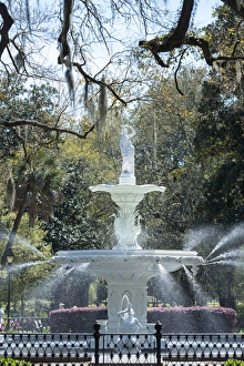 USA, Georgia, Savannah, fountain in Forsyth Park USA, Georgia, Savannah, fountain in Forsyth Park