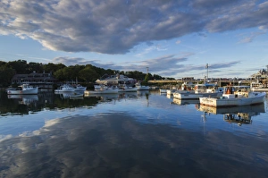 USA, Maine, Ogunquit, Perkins Cove, boats in a small harbor USA, Maine, Ogunquit, Perkins Cove, boats in a small harbor
