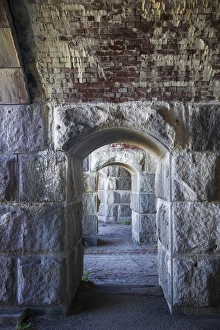 USA, Maine, Popham Beach, Fort Popham, historic fort, interior USA, Maine, Popham Beach, Fort Popham, historic fort, interior