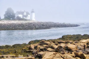 USA, Maine. Prospect Harbor Light, Prospect Harbor Point, Winter Harbor USA, Maine. Prospect Harbor Light, Prospect Harbor Point, Winter Harbor