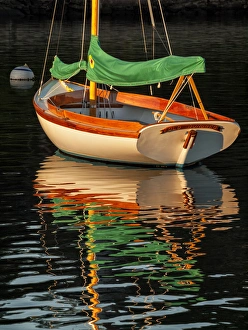 USA, Massachusetts, Cape Cod, Moored sailboat USA, Massachusetts, Cape Cod, Moored sailboat