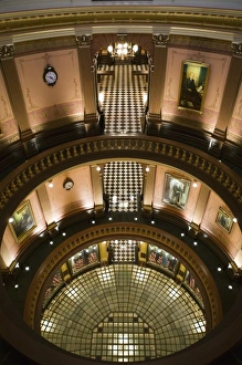 USA, Michigan, Lansing: Michigan State Capitol, Downward View from the Dome USA, Michigan, Lansing: Michigan State Capitol, Downward View from the Dome