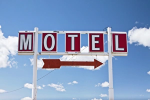 USA, Montana, Columbus, Motel Sign along I-90 USA, Montana, Columbus, Motel Sign along I-90
