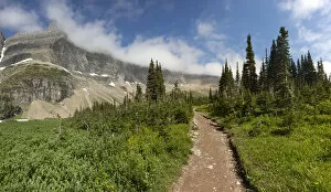 Images Dated 9th August 2013: USA, Montana, Glacier National Park. Hiking trail and landscape