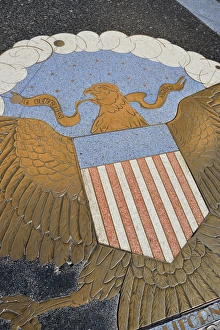 USA, Nevada, Bas relief plaque of the American Eagle. Hoover Dam USA, Nevada, Bas relief plaque of the American Eagle. Hoover Dam