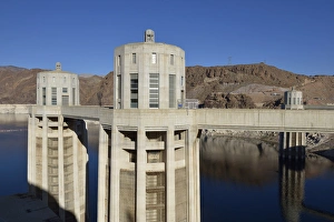 USA, Nevada, Intake towers of Hoover Dam on the Nevada side USA, Nevada, Intake towers of Hoover Dam on the Nevada side
