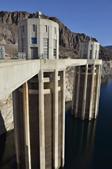 USA, Nevada, Intake towers on the Nevada side of Hoover Dam USA, Nevada, Intake towers on the Nevada side of Hoover Dam