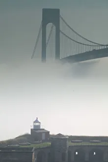 USA-New York-New York City-Staten Island: Verrazano-Narrows Bridge in Morning Fog USA-New York-New York City-Staten Island: Verrazano-Narrows Bridge in Morning Fog