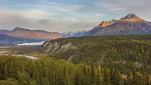 Matanuska River Valley Print with Glacier