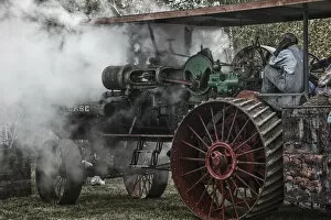 Images Dated 29th July 2012: USA, Oregon, Brooks, Antique Powerland, CASE steam powered tractor