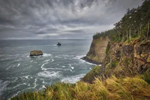 USA, Oregon, Cape Meares National Wildlife Refuge. The Pacific Ocean from the Cape Meares Scenic Viewpoint near USA, Oregon, Cape Meares National Wildlife Refuge. The Pacific Ocean from the Cape Meares Scenic Viewpoint near