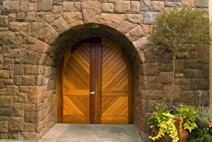 USA, Oregon, Dundee. Gates of Archersy Summit Winery USA, Oregon, Dundee. Gates of Archersy Summit Winery