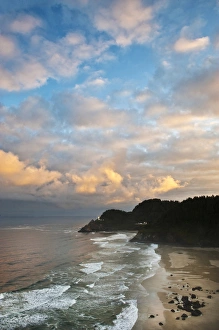 USA, Oregon. Heceta Head Lighthouse in morning light USA, Oregon. Heceta Head Lighthouse in morning light