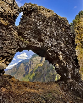USA, Oregon. Rock of Ages Arch in Columbia River Gorge National Scenic Area. Credit as USA, Oregon. Rock of Ages Arch in Columbia River Gorge National Scenic Area. Credit as