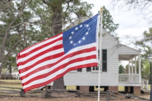 USA, South Carolina, Camden, Historic Camden, Betsy Ross flag, Craven House USA, South Carolina, Camden, Historic Camden, Betsy Ross flag, Craven House