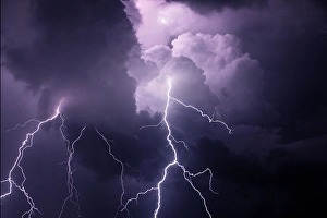 USA, Tennessee. Composite of cloud-to-cloud lightning bolts USA, Tennessee. Composite of cloud-to-cloud lightning bolts