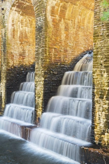 USA, Tennessee, Cumberland Mountain State Park. Dam spillway on Byrd Lake. Credit as USA, Tennessee, Cumberland Mountain State Park. Dam spillway on Byrd Lake. Credit as