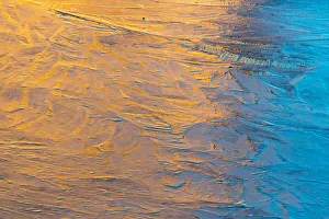 Images Dated 3rd October 2019: USA, Utah. Abstract design of the Organ reflected in an ice covered pool