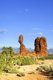 USA, Utah, Arches NP, Moonrise Over Balanced Rock USA, Utah, Arches NP, Moonrise Over Balanced Rock