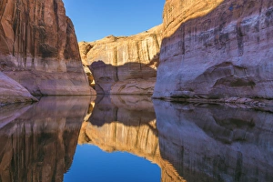 USA, Utah, Glen Canyon National Recreation Area. Abstract reflection of stained sandstone USA, Utah, Glen Canyon National Recreation Area. Abstract reflection of stained sandstone