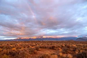 Camper Gallery: USA, Utah, Virgin. Camper during sunset