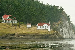 Restoration Gallery: USA, WA, San Juan Islands. Turn Point Lighthouse on Stuart Island was built in 1893
