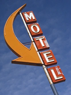 USA, Washington, Cle Elum. Detail of plain motel sign USA, Washington, Cle Elum. Detail of plain motel sign